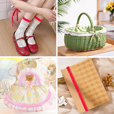 10M Double Layer Polyester Lace Ribbon OCOR-TA0004-14A-1