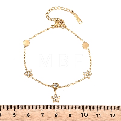 304 Stainless Steel Rhinestone Charm Bracelets BJEW-B171-16G-1
