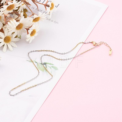 304 Stainless Steel Cable Chain Necklaces NJEW-JN03425-1