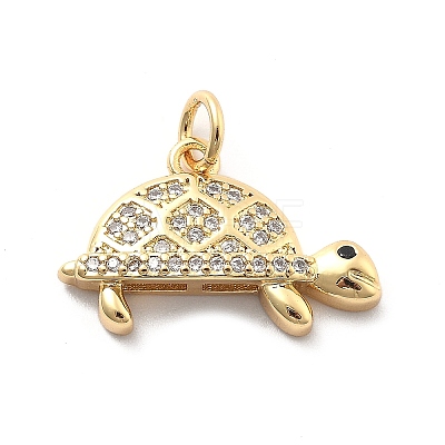 Rack Plating Brass with Cubic Zirconia Pendants KK-Q017-01D-G-1