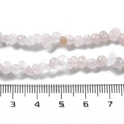 Natural Rose Quartz Chip Beaded Necklaces for Men Women NJEW-G159-01T-1