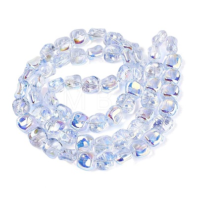 Electroplate Transparent Glass Beads Strands EGLA-N057-02A-01-1