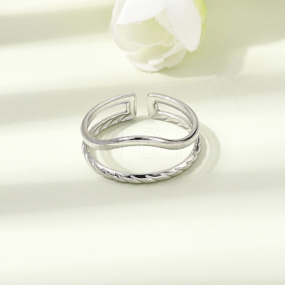 304 Stainless Steel Cuff Open Rings RJEW-P188-02D-P-1