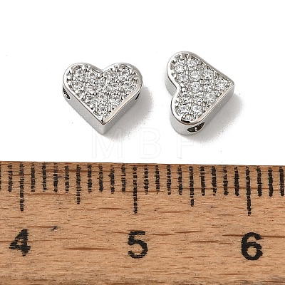 Brass Micro Pave Cubic Zirconia Beads KK-H487-03P-1