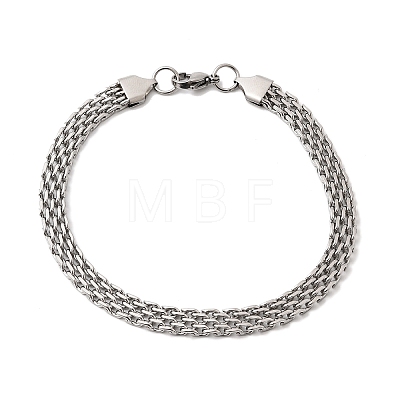 201 Stainless Steel Link Chain Bracelets for Women Men STAS-T077-20P-01-1