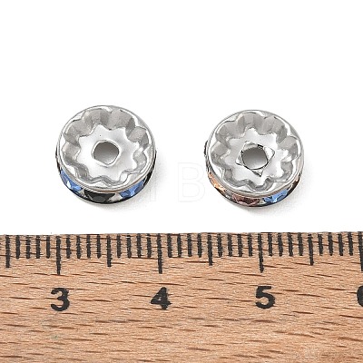 304 Stainless Steel Rhinestone Spacer Beads RB-CBA18B7-01P-07-1