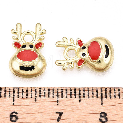 Golden Plated Alloy Enamel Charms ENAM-D040-E01-G-1