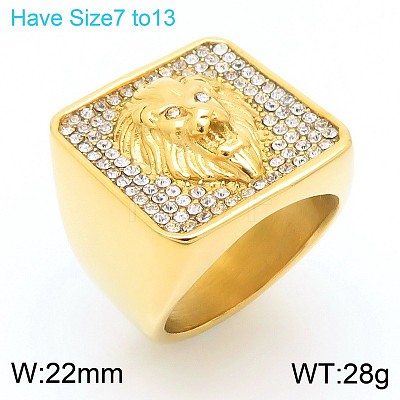 304 Stainless Steel Cubic Zirconia Finger Rings for Men FS-WG9BEFD-11-1