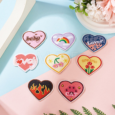 Heart Polyester Computerized Embroidery Cloth Iron on/Sew on Patches PATC-TAC0011-01-1