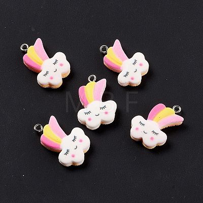 Opaque Resin Star with Cloud Pendants X-RESI-G040-A07-1