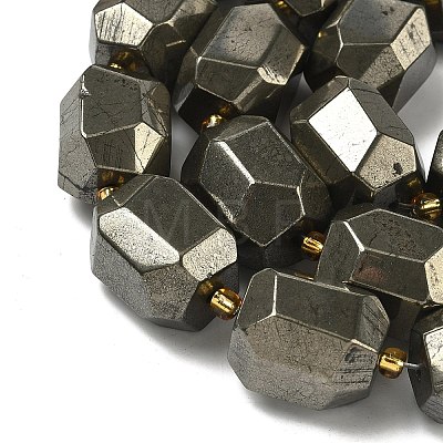 Natural Gold Pyrite/Golden Pyrite Beads Strands G-G459-C01-01-1
