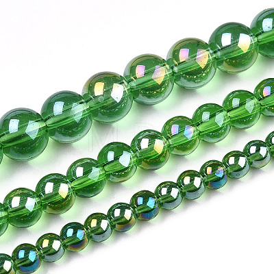 Electroplate Transparent Glass Beads Strands GLAA-T032-T8mm-AB07-1