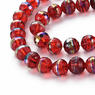 Electroplate Transparent Glass Beads Strands EGLA-N006-031-A02-1