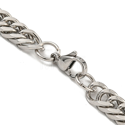 201 Stainless Steel Curb Chain Necklaces NJEW-Q336-06A-P-1