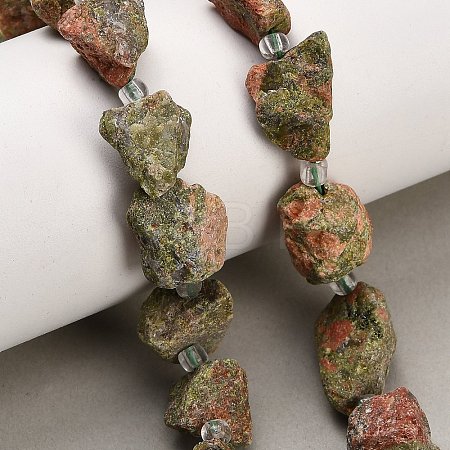 Natural Unakite Beads Strands GG-CBA0B77-A16-03-1