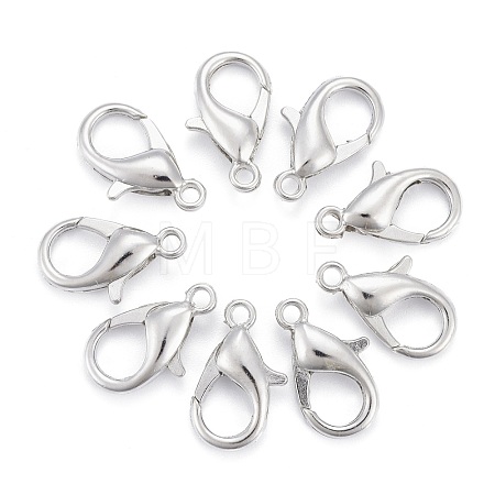Platinum Plated Alloy Bracelet Lobster Claw Clasps X-E106-NF-1