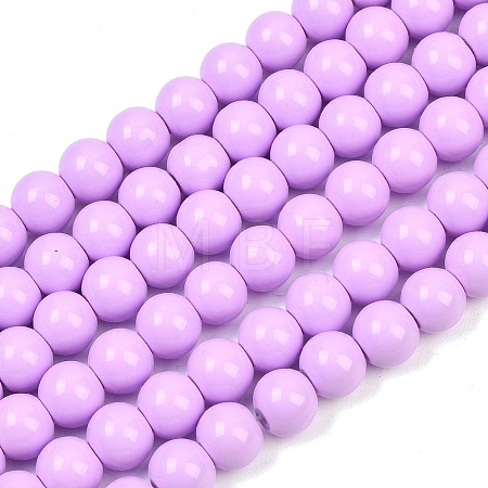 Painted Glass Bead Strands DGLA-S071-8mm-B38-1