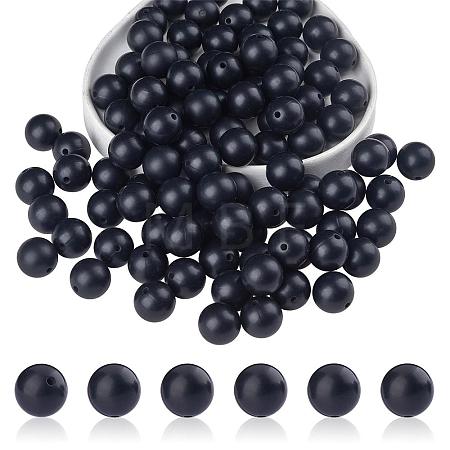 100Pcs Silicone Beads Round Rubber Bead 15MM Loose Spacer Beads for DIY Supplies Jewelry Keychain Making JX452A-1