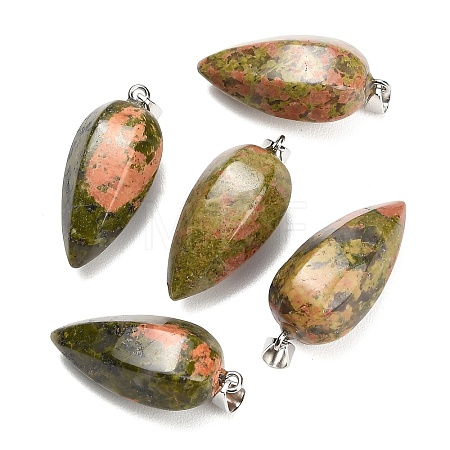 Natural Unakite Pendants GG-K002-16K-1