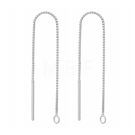 Anti-Tarnish Rhodium Plated 925 Sterling Silver Stud Earring Findings STER-E051-B-01P-1