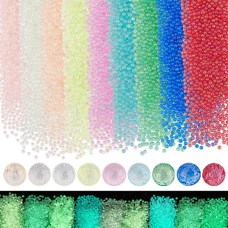 9000Pcs 9 Colors Luminous Glow in the Dark Glass Beads GLAA-PH0003-23-1