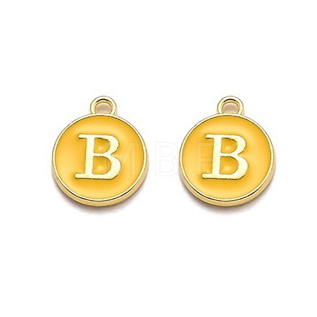 Golden Plated Alloy Enamel Charms LS-ENAM-Q437-13B-1