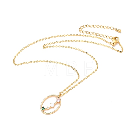 Colorful Cubic Zirconia Constellation Pendant Necklace LS-NJEW-H166-01D-1