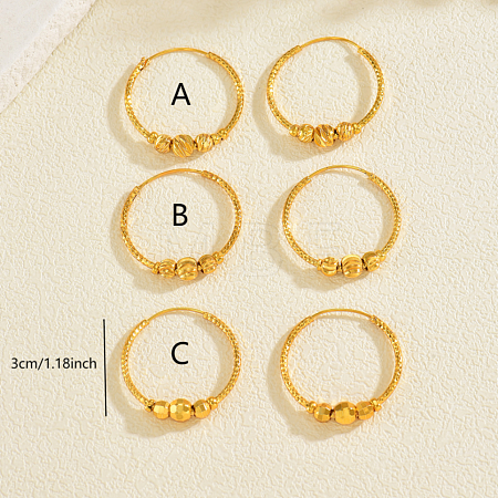 Corrugated Round Brass Hoop Earrings GM3674-2-1