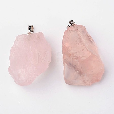 Natural Rose Quartz Pendants G-G884-A07-1