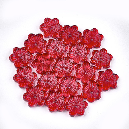 Spray Painted Glass Beads LS-X-GGLA-S046-01C-1