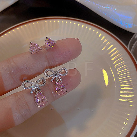 Alloy Rhinestone Dangle Stud Earrings FS-WG3091A-07-1