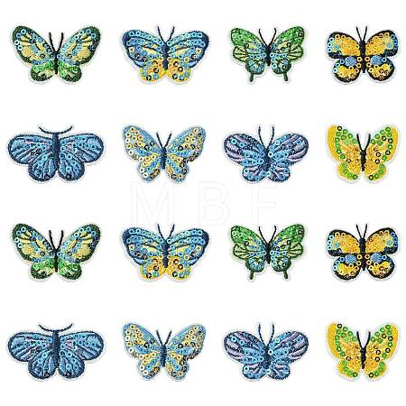 16Pcs 8 Styles Polyester Iron on Clothing Patches PATC-CJ0001-05-1