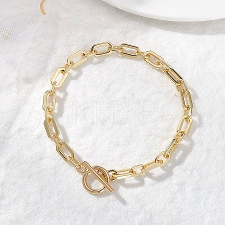 Brass Paperclip Chains Bracelets for Women BJEW-JB14063-1