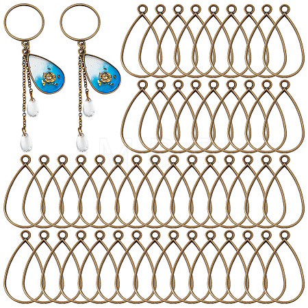 50Pcs Alloy Open Back Bezel Pendants FIND-OC0003-35AB-1