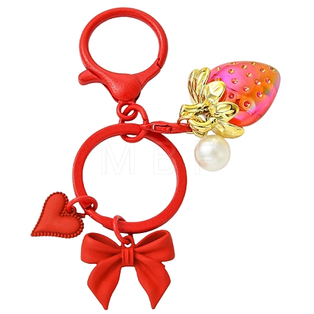 Alloy & Acrylic Pearl & Acrylic Keychain KEYC-YW00280-1