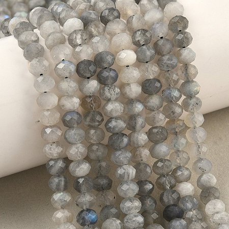 Natural Labradorite Rondelle Bead Strands G-O095-04-A-01A-1