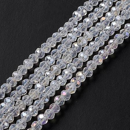 Crystal Glass Rondelle Beads Strands EGLA-F049C-03-1
