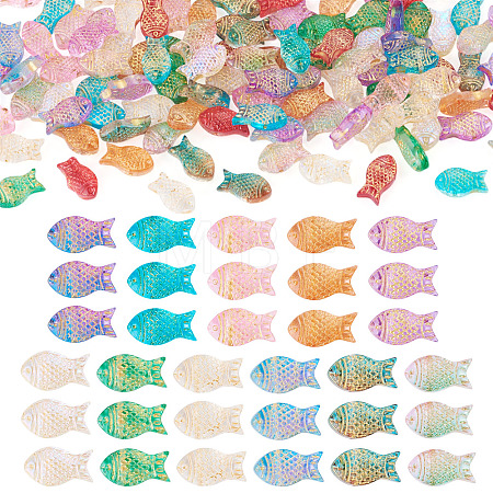 110Pcs 11 Colors Baking Paint and Golden Metal Enlaced Glass Beads DGLA-TA0001-66-1