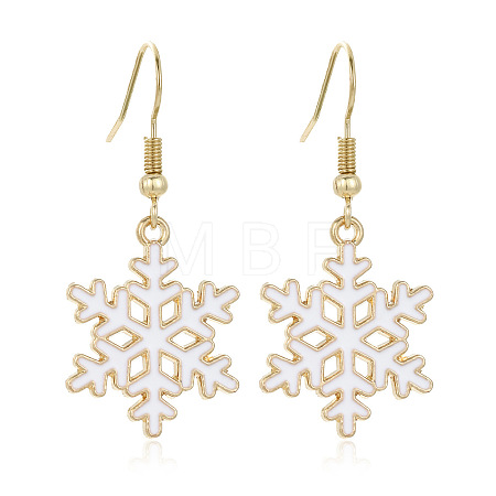 Snowflake Alloy Enamel Dangle Earrings FS-WGD9918-01-1