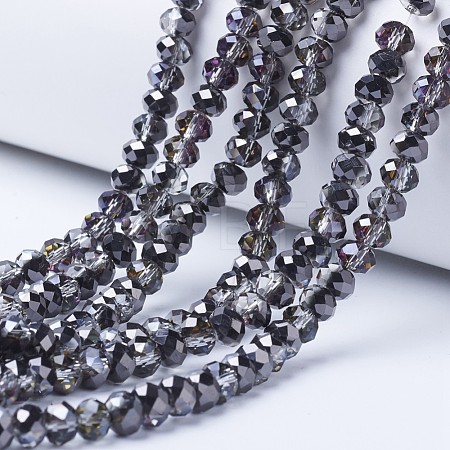 Electroplate Transparent Glass Beads Strands EGLA-A034-T6mm-Z05-1