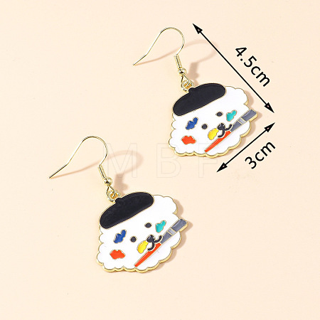 Zinc Alloy Enamel Dangle & Drop Earrings FS-WGC3D93-09-1