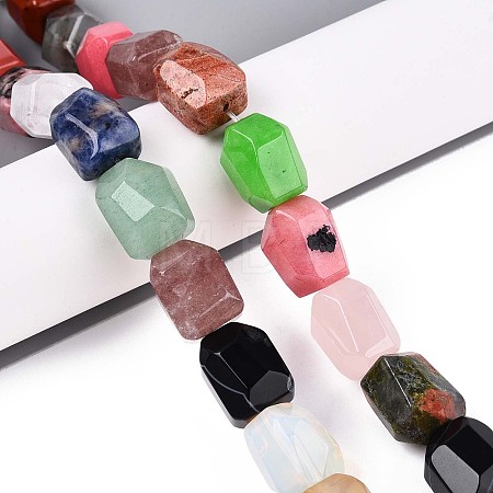 Natural & Synthetic Mixed Stone Beads Strands G-T142-75-1