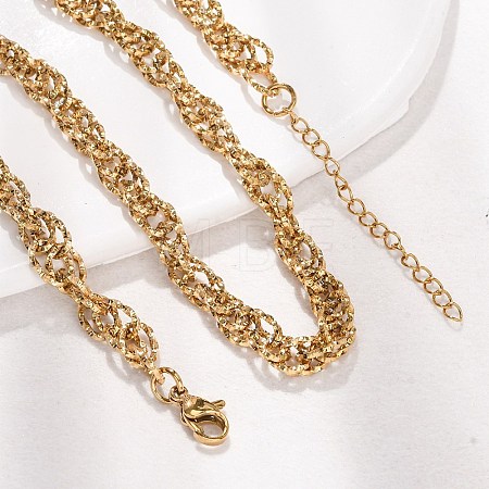 6MM 304 Stainless Twisted Rope Chain Necklaces SA-CBA725A-24G-1