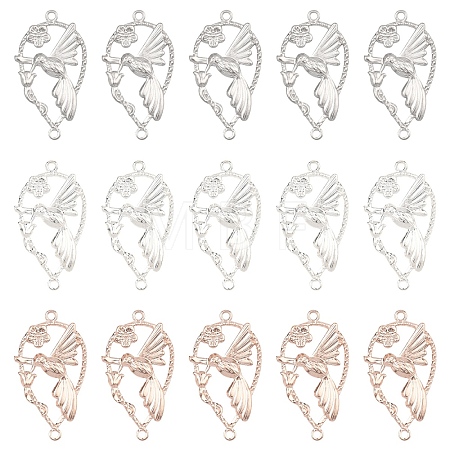 15Pcs 3 Colors 304 Stainless Steel Connector Charms STAS-YW0011-28-1
