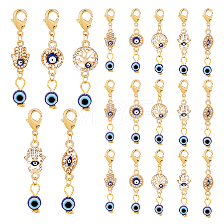 20Pcs Evil Eye Theme Pendant Decorations HJEW-PH0001-77-1