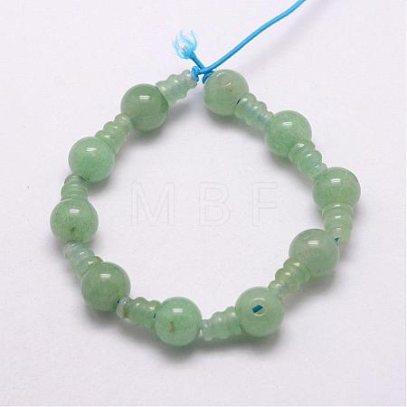 Natural Green Aventurine 3-Hole Guru Bead Strands G-K149-18-1