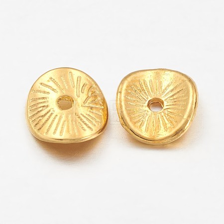 Tibetan Style Alloy Wavy Spacer Beads X-TIBEP-A11067-G-LF-1