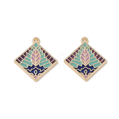 Rack Plating Alloy Enamel Pendants FIND-I038-04G-1