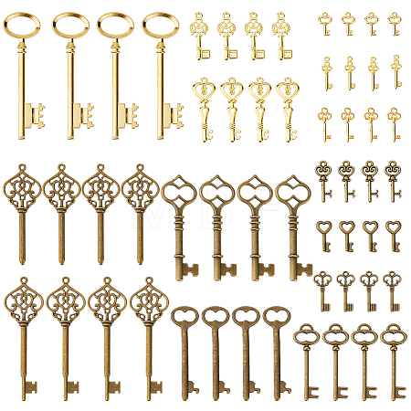 64Pcs 14 Styles Alloy Pendants FIND-DC0008-39-1