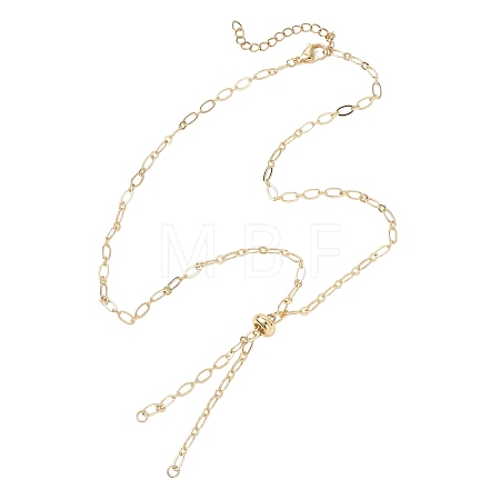 Brass Figaro Chain Slider Necklaces Making AJEW-JB01491-01-1